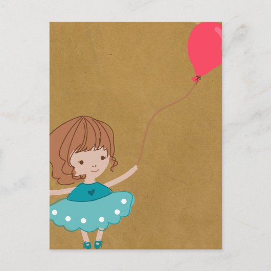 Paperfruit ballon Girl Carte postale (Devant)