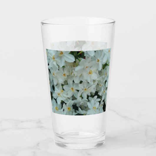 Paperwhite Narcissus Delicate White Flowers Glas (Voorkant)