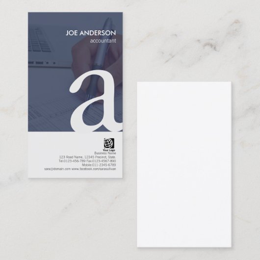 Paperwork comptable Bold Monogram Carte de visite (Devant / Derrière)