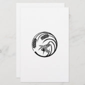 PAPETERIE 一本稲の丸に雀 (Devant / Derrière)