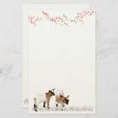 PAPETERIE 花とかわいい子ヤギ♡ (Devant / Derrière)