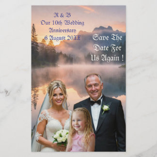 Papeterie 10e anniversaire de mariage Photo Couple Fille Sau
