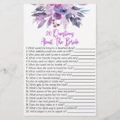 Papeterie 20 Questions Sur Le Jeu De Fête des mariées De Mar (Devant)