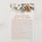 Papeterie 20 Questions Sur Le Jeu De Fête des mariées De Mar (Devant / Derrière)