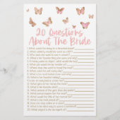 Papeterie 20 Questions Sur Le Jeu De Fête des mariées De Mar (Devant)