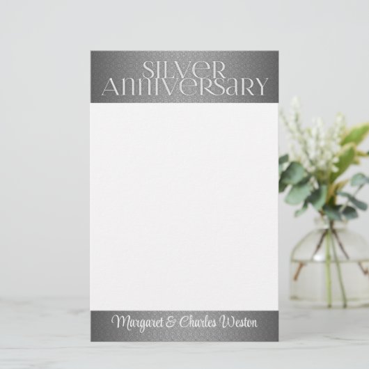 Papeterie 25e Silver Wedding Annivsersary (Debout devant)