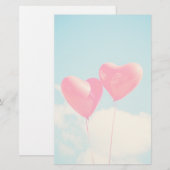 Papeterie 2 Ballons en forme de coeur rouge brillant flottan (Devant / Derrière)