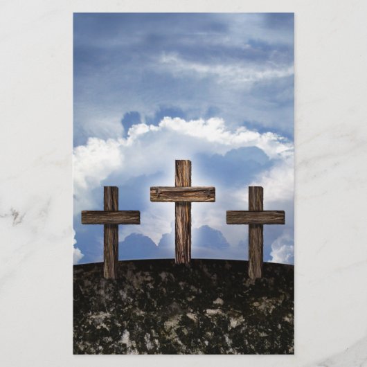 Papeterie 3 Croix robustes avec ciel (Devant)