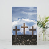 Papeterie 3 Croix robustes avec ciel (Debout devant)