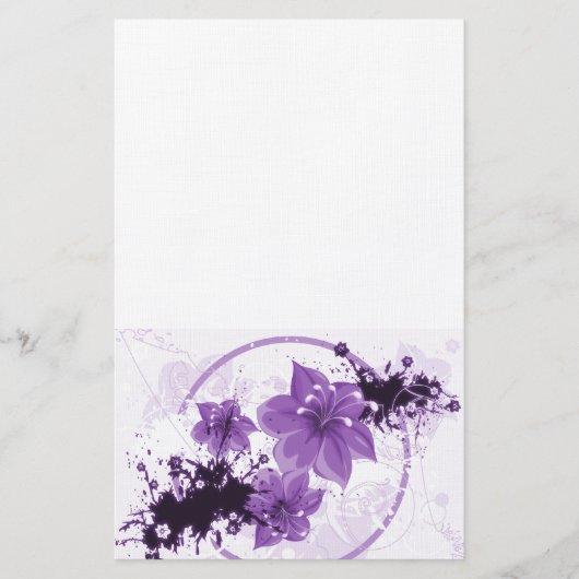 Papeterie 3 Jolies Fleurs - Violet (Devant)