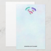 Papeterie 3 Mignons Papillons Pastel Aquarelle Colorée (Devant / Derrière)