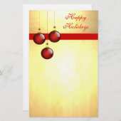 Papeterie 3 ornements rouges (Devant / Derrière)