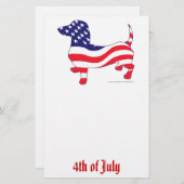 Papeterie 4 juillet Dachshund (Devant / Derrière)