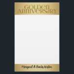 Papeterie 50e Annivérisateur Mariage d'or Nom<br><div class="desc">Notre papeterie du 50e anniversaire d'or fait un grand cadeau pour le couple à utiliser comme notes de remerciement pour les cadeaux ou à utiliser pour l'année quand ils écrivent à des amis et à la famille. Idéal pour les entreprises qui célèbrent également leur anniversaire d'or.</div>