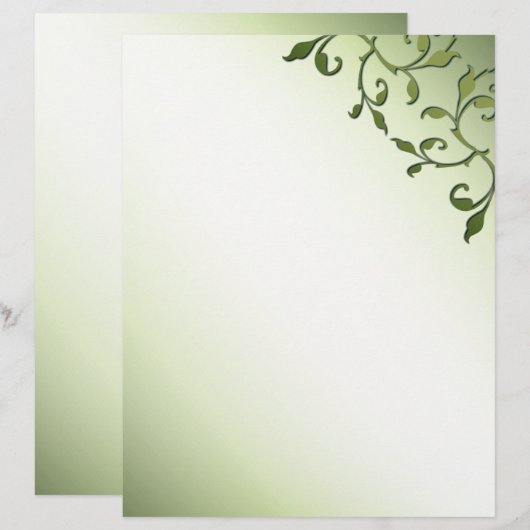 Papeterie à Accent Feuille Scrolling (Devant / Derrière)