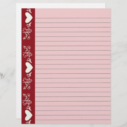 Papeterie à cœurs alignés (Devant / Derrière)