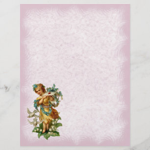 Papeterie à en-tête de lettre d'ange vintage