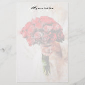 Papeterie à lettres Bouquet de roses rouges (Devant)