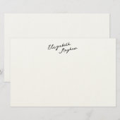 Papeterie à monogramme avec nom manuscrit classiqu (Devant / Derrière)