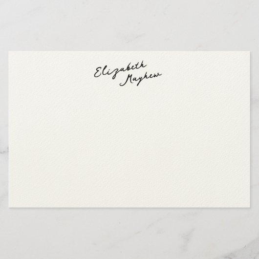Papeterie à monogramme avec nom manuscrit classiqu (Devant)