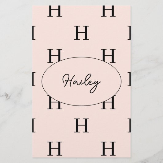 Papeterie à monogramme personnalisé avec script si (Dos)