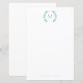 Papeterie à monogramme simple (Devant / Derrière)