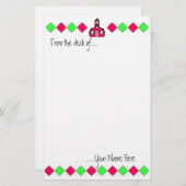 Papeterie à motifs de losanges de professeur de (Devant / Derrière)