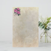 Papeterie A pour le parchemin de monogramme de fleur (Debout devant)