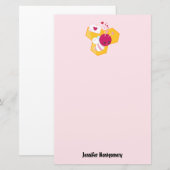 Papeterie Abeille mignonne aux Coeurs de Saint-Valentin rose (Devant / Derrière)