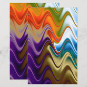 Papeterie Abstrait Multicolore Ondulé (Devant / Derrière)