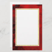 Papeterie Abstrait noir et rouge moderne - Sombre mystérieux (Devant / Derrière)