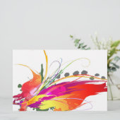 Papeterie Abstrait Oiseau de Paradise Paint Splatters (Debout devant)