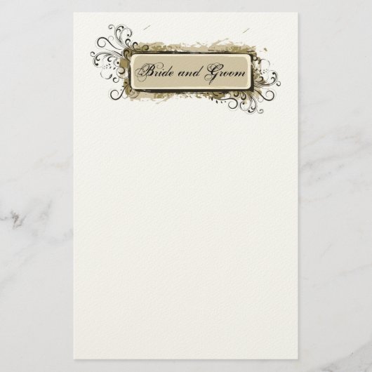 Papeterie Abstraite Floral Mariage (Devant)