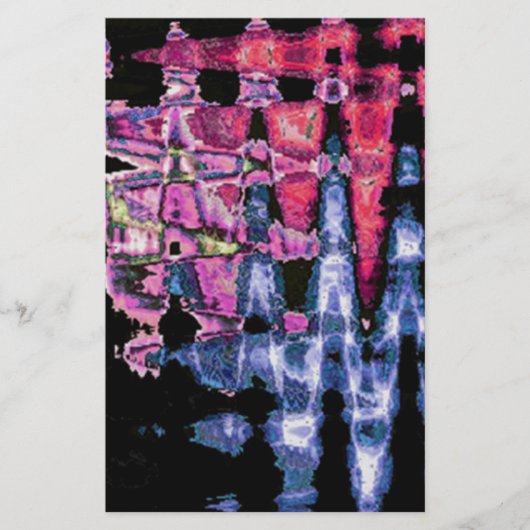 Papeterie Achempong Modern Synthwave : Abstrait Rose Bleu (Devant)