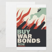 Papeterie Acheter Des Obligations De Guerre Maintenant. (Devant / Derrière)