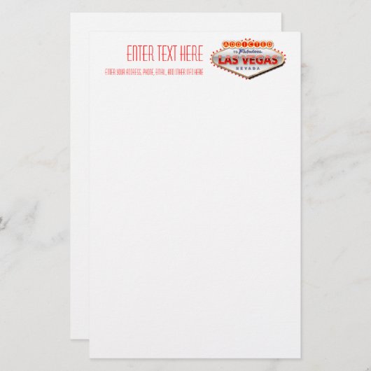 Papeterie Addicted to Las Vegas, Nevada Funny Sign (Devant / Derrière)