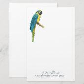 Papeterie Additionnez votre | nommé un ara turquoise (Devant / Derrière)