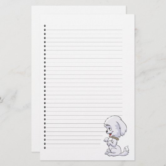 Papeterie Adorable Assis Sur Papier À Papier À Pochette (Devant / Derrière)