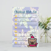 Papeterie Adorable ours en peluche avec étoiles d'or Noël (Debout devant)