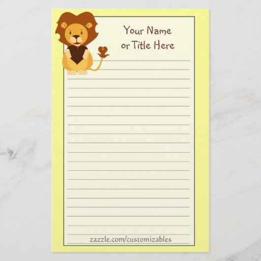 Papeterie affectueuse de lion (Devant)