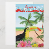 Papeterie Affiche de plage de toucan jamaïcain (Devant / Derrière)