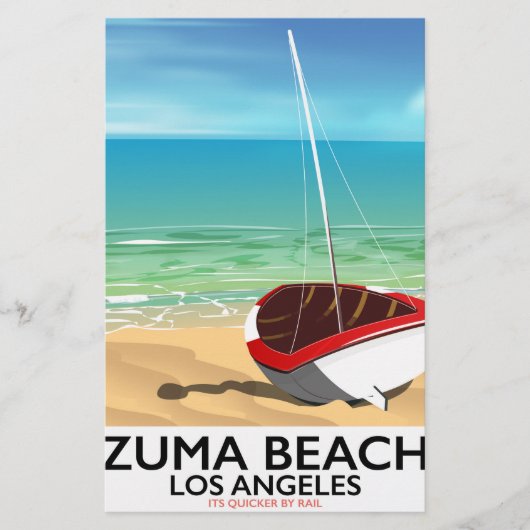 Papeterie Affiche de plage de Zuma Beach LA Rail (Devant)