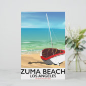 Papeterie Affiche de plage de Zuma Beach LA Rail (Debout devant)