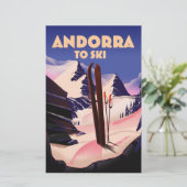 Papeterie affiche de ski d'Andorre. (Debout devant)