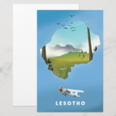 Papeterie Affiche de ski en Afrique du Sud Lesotho (Devant / Derrière)