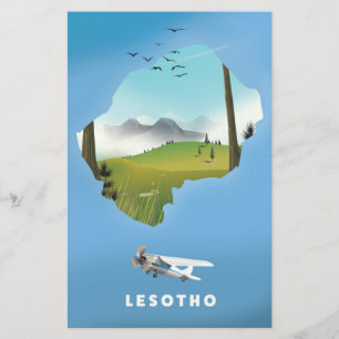 Papeterie Affiche de ski en Afrique du Sud Lesotho