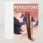 Papeterie Affiche de ski Revelstoke Colombie-Britannique, Ca (Devant / Derrière)