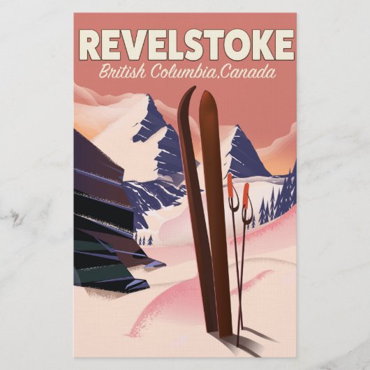 Papeterie Affiche de ski Revelstoke Colombie-Britannique, Ca (Devant)