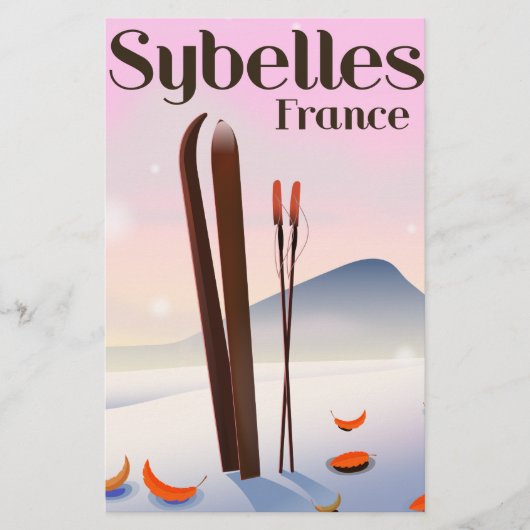 Papeterie Affiche de ski Sybelles France (Devant)