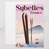 Papeterie Affiche de ski Sybelles France (Devant / Derrière)